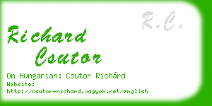 richard csutor business card