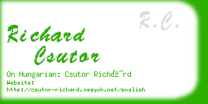richard csutor business card